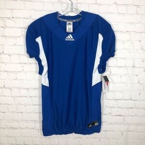 Adidas Football Jersey Mens Large Blue Techfit Hyped Football Short Sleeve